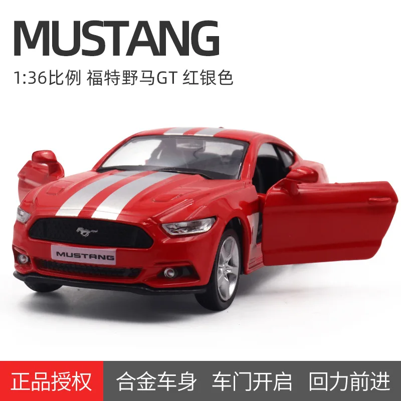 1:36 Mustang Scale Alloy Metal Diecast Miniature Pull back Vehicle Collection Xmas Gift Kids Boy Toy