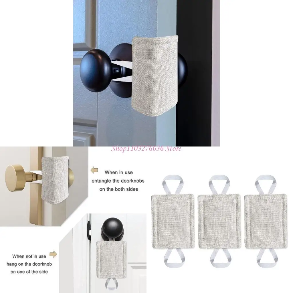 

3pcs Noise Reducing Door Silencers Elastic Band Cushion For Toddler Safety and Light Sleeper Easy Installation