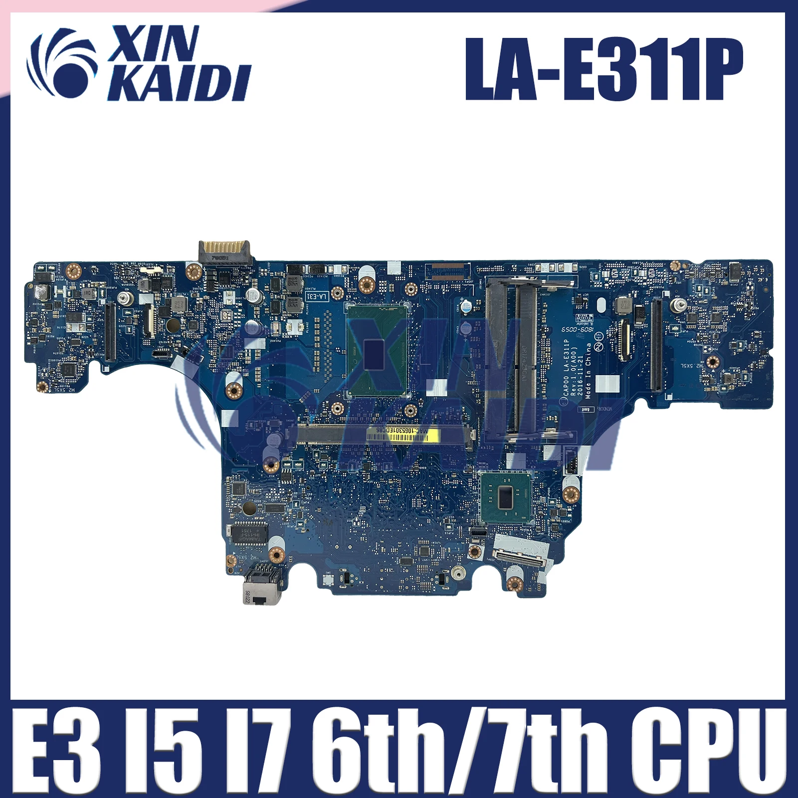 Laptop Motherboard For DELL Latitude 7520 M7520 00G75Y 0H91VT 0W513H 07VJ0M LA-E311P Computer Mainboard E3 I5 I7 6th 7th CPU