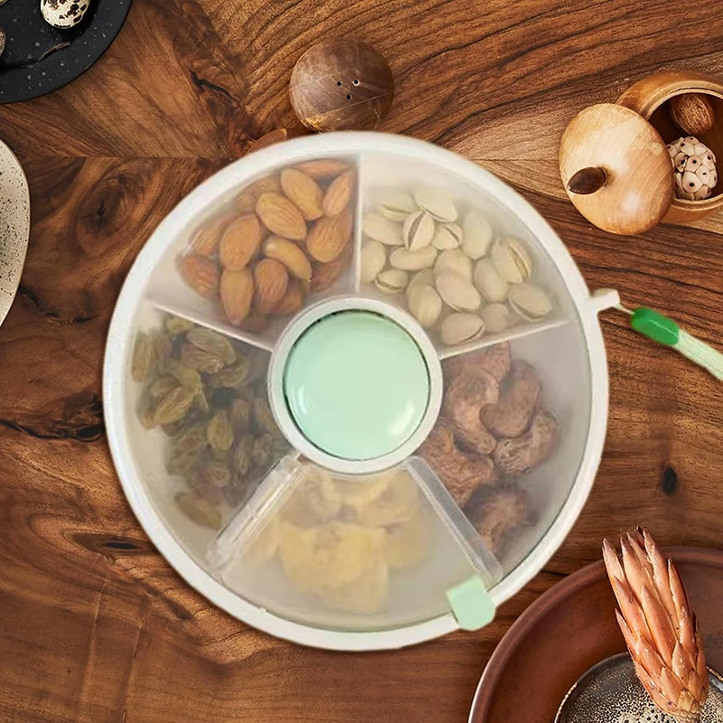 Rotating Snack Container Kids Snack Spinner Bundle Candy Box Portable Snack Storage Box Table Melon Seed Plate Storage Boxes