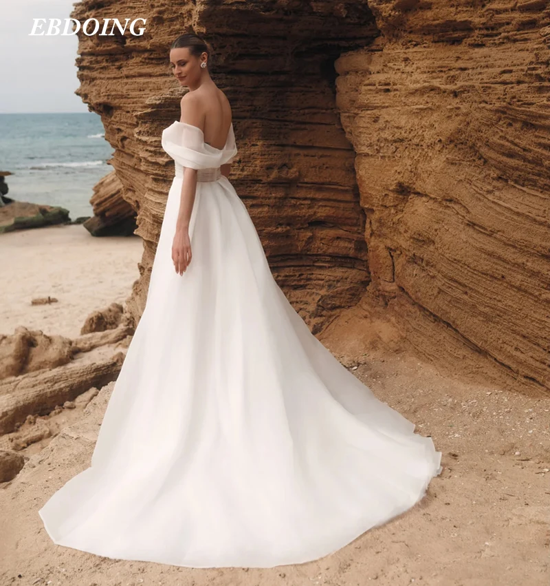 Newest Wedding Dress A-Line Boat Neck WIth Split Off The Shoulder Custom Made Vestidos De Novias 2024
