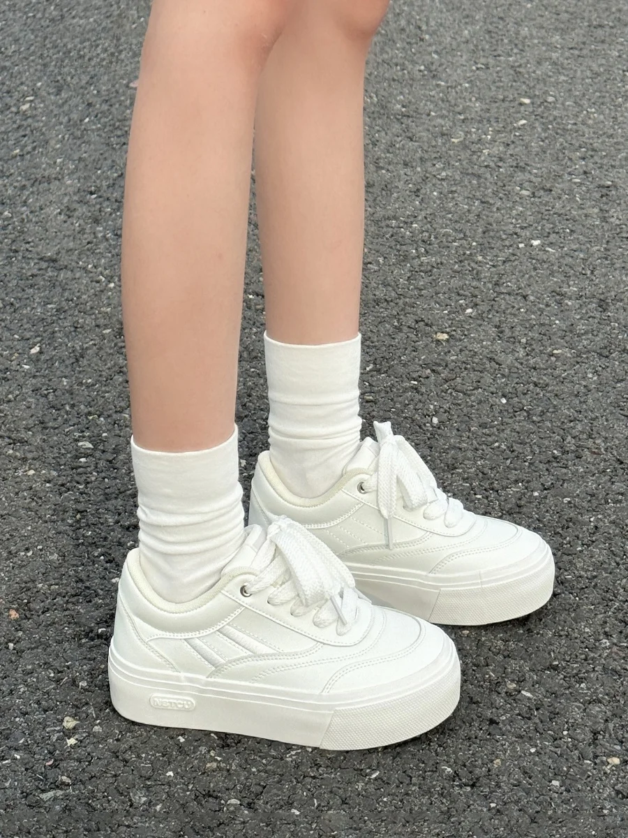 

NSTCU Women's Thick Sole Sneakers Summer 2026 New Original Slip-On Sports Casual Shoes Breathable Korean Style Cross Buckle