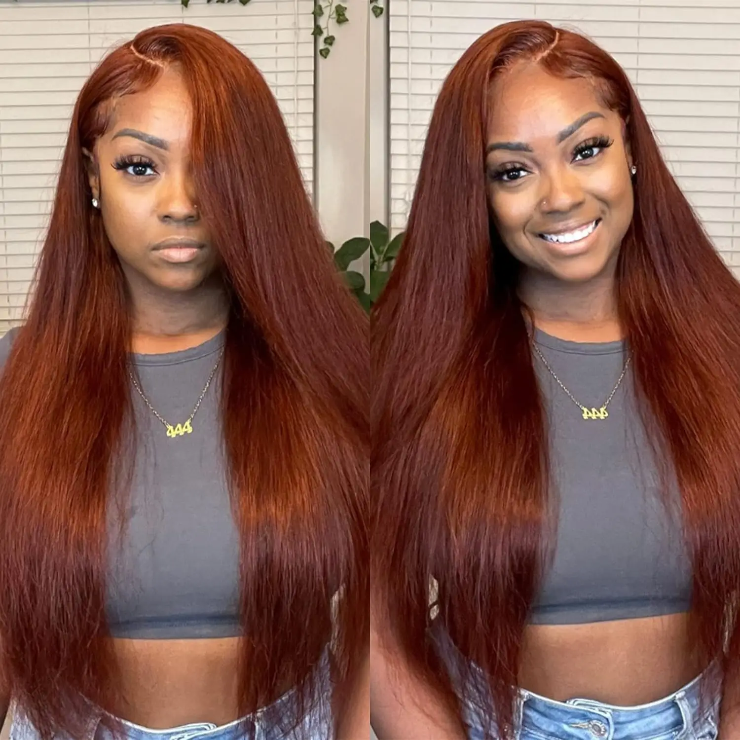 Reddish Brown Straight Lace Front Wigs Human Hair 13x6 Hd Lace Frontal Wig Brazilian Pre Plucked 13x4 Dark Red Brown Full Wig