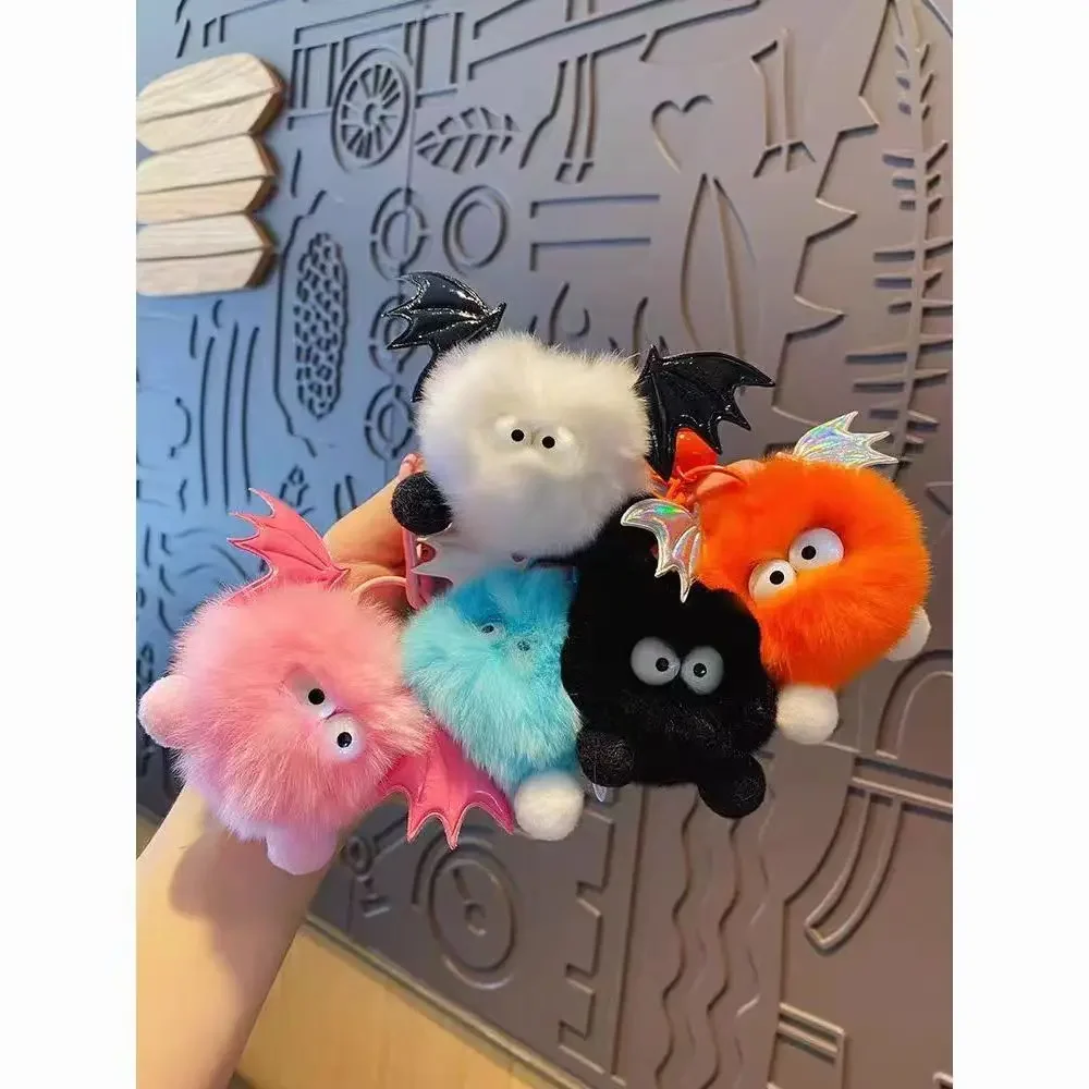 Dopamine Bag decoration Cute Cartoon Little Devil Plush Rabbit Fur Pendant Plush Korean Version Keychain Bag Ornament