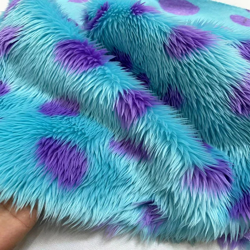 

Blue Long Fur Rabit Faux Fur Fabric Soft Plush Faux Fur Fabric Sewing Material Diy Home decoration Cloth Fur