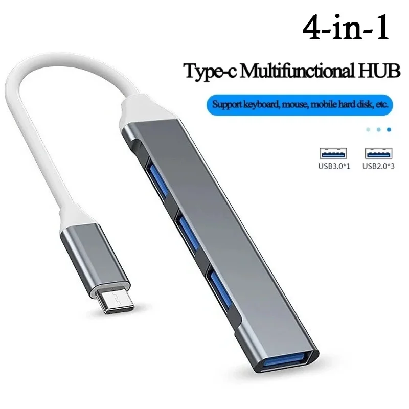 4 Port USB 3.0 HUB TYPE-C HUB Multi USB Splitter Type-C 5Gbps High Data Transmission USB OTG Adapter For Laptop Macbook Computer