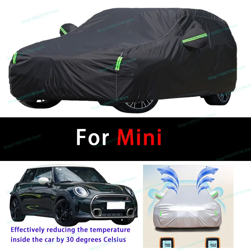 

For Mini Summer Full Car Covers Outdoor Sun uv Protection Dust Cooling Protective Auto Protective Cover