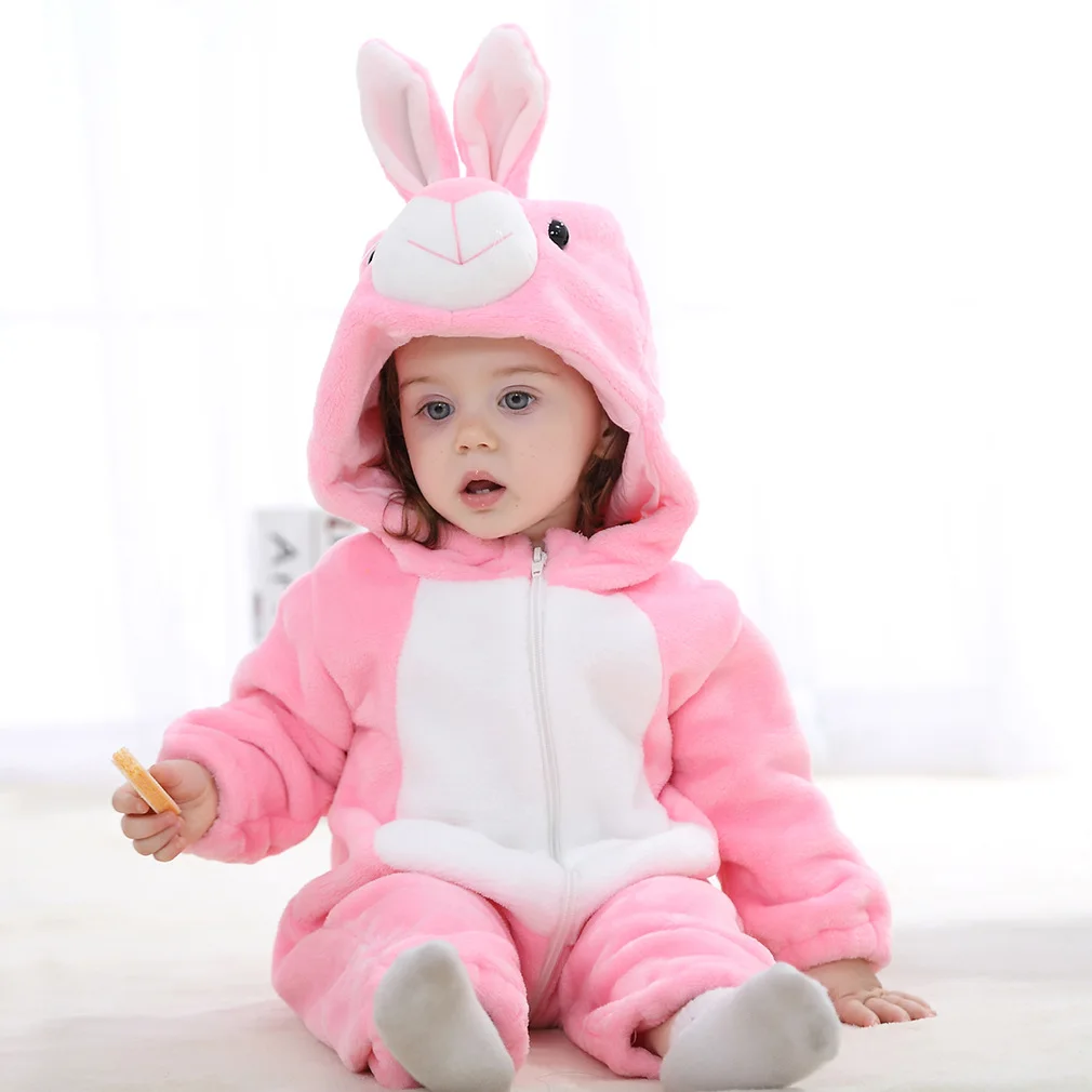 Winter Flannel Soft Warm Kigurumi Pajamas Baby Hooded Animal Cartoon Boys Pyjamas Onesie Pijamas for Girls Kids Infant Sleepwear