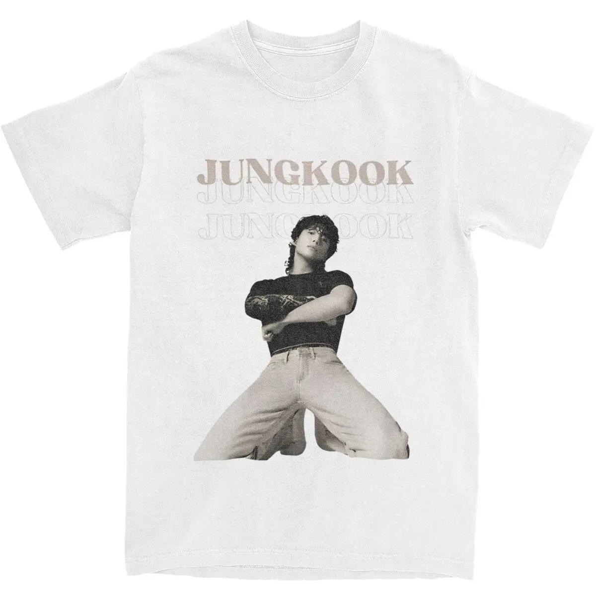 Jungkooks Vintage T-Shirt Summer Korean Pop Awesome T-Shirts 100 Cotton Harajuku Tee Shirt For Men Short-Sleeved Casual Tops