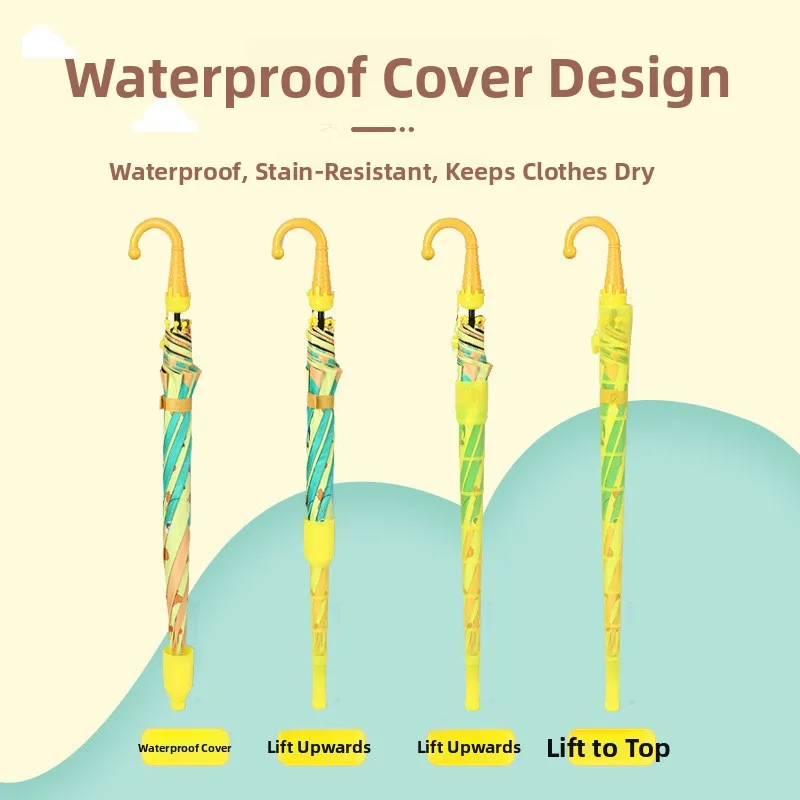 

Детский зонт с длинной ручкой для мальчиков и девочек, для школы, с защитой от солнца и УФ-излучения, автоматический, от дождя и солнца, для детского сада