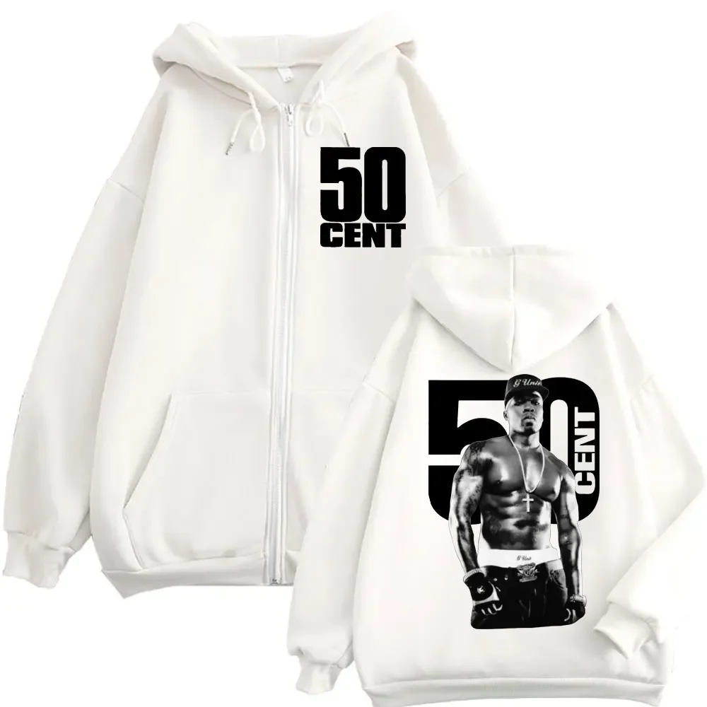 مغني الراب 50 سنت الرسم سستة هوديس الذكور الهيب هوب خمر زمم سترة بلوزات موضة عادية البلوفرات المتضخم للجنسين
