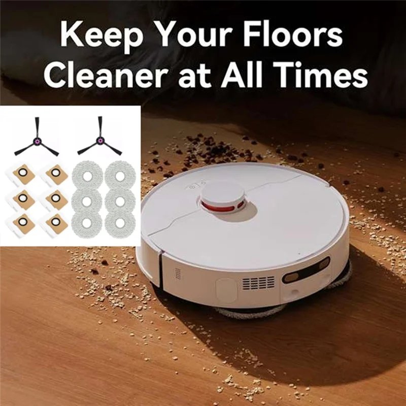 B26B 14PCS Replacement Accessories For JONR P20 Pro Robot Vacuum Cleaner Accessories Washable Side Brush Mop Cloth Dust Bag