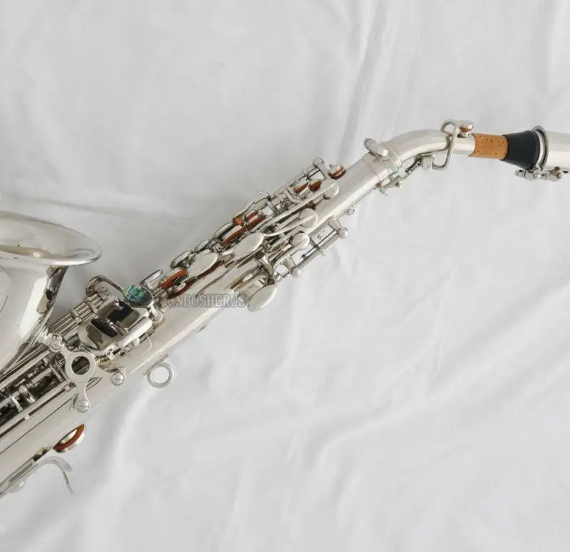 Hot sale Hot sale TOP Silver Curved Soprano Saxophone Sax High F# Abalone Shell Key