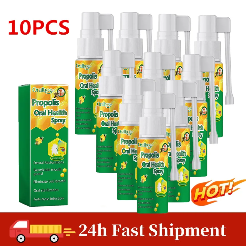 10 قطعة دنج النحل الفم نظيفة عن طريق الفم رذاذ علاج رائحة الفم الكريهة قرحة الفم التهاب البلعوم الكريهة التنفس الطازجة العشبية قطرة باردة #1