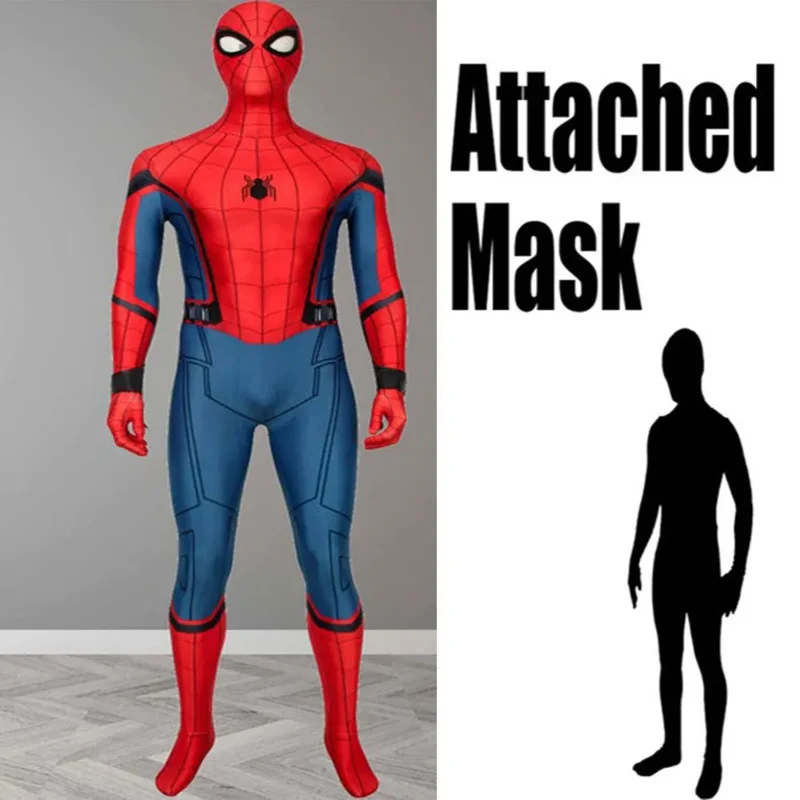 Halloween Adulti Bambini Ritorno a casa Peter Parker Costume Spiderman Supereroe Cosplay Zentai Uomo Ragazzi Tuta maschile Party JumpSu # 1 # W