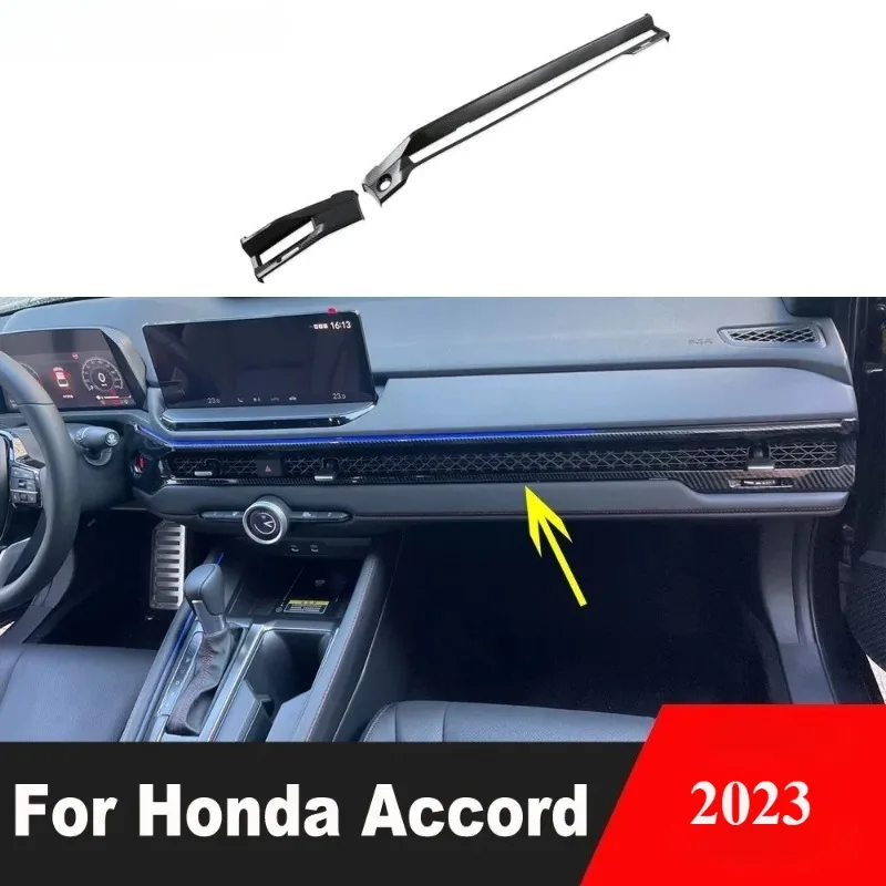 

Для Honda Accord Sedan 2023, углеродное волокно, приборная панель автомобиля, вентиляционное отверстие, крышка, отделка, аксессуары для интерьера