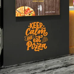 Keep Calm And Eat Pizza Quotes Wall Decals Vinyl Murals For Pizzeria Decorations Poster Italian Restaurant Stickers #17