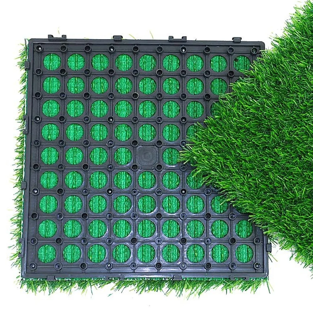 Artificial Turf DIY Grass Tiles Garden Decor Authentic Lawn Look Easy Installation Interlocking System Hassle-free Setup