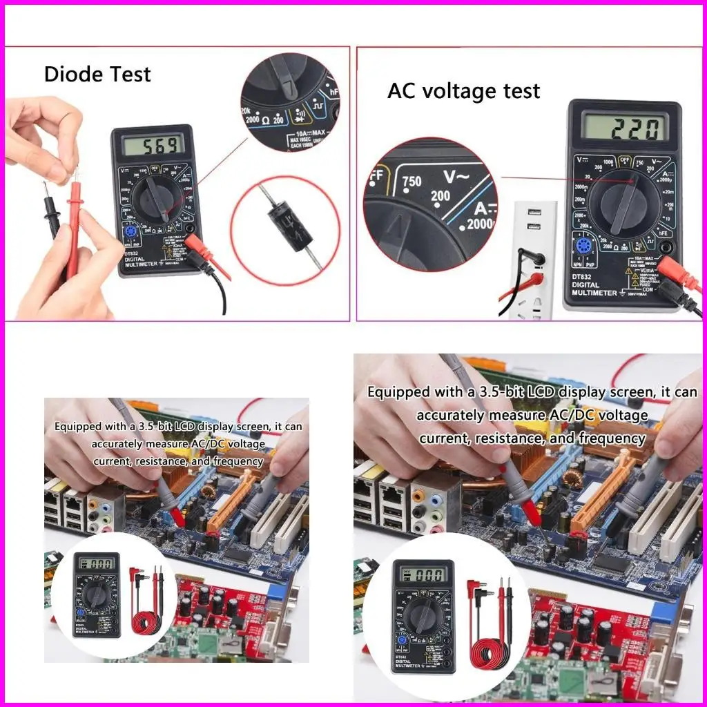 

Advanced Digital Tester Electronic Measurement overloading Protections Diode Checker