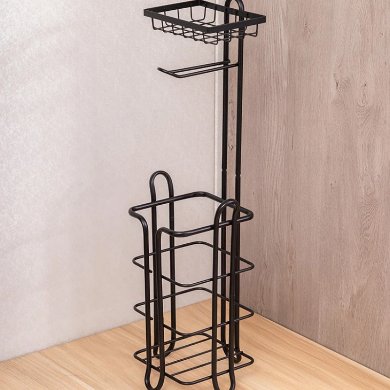 Freestanding Toilet Paper Holder Phone Shelf Multi Tier Bathroom Storage Rack No Drill European Style Daily Home Use 휴지 거치대
