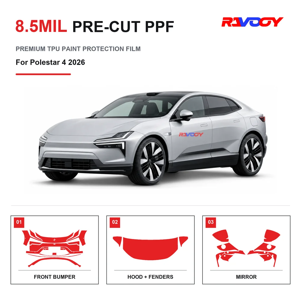 Precut PPF For Polestar 4 2026 8.5mil TPU Clear Paint Protection Film Self Healing Hydrophobic UV Stone Chip Guard