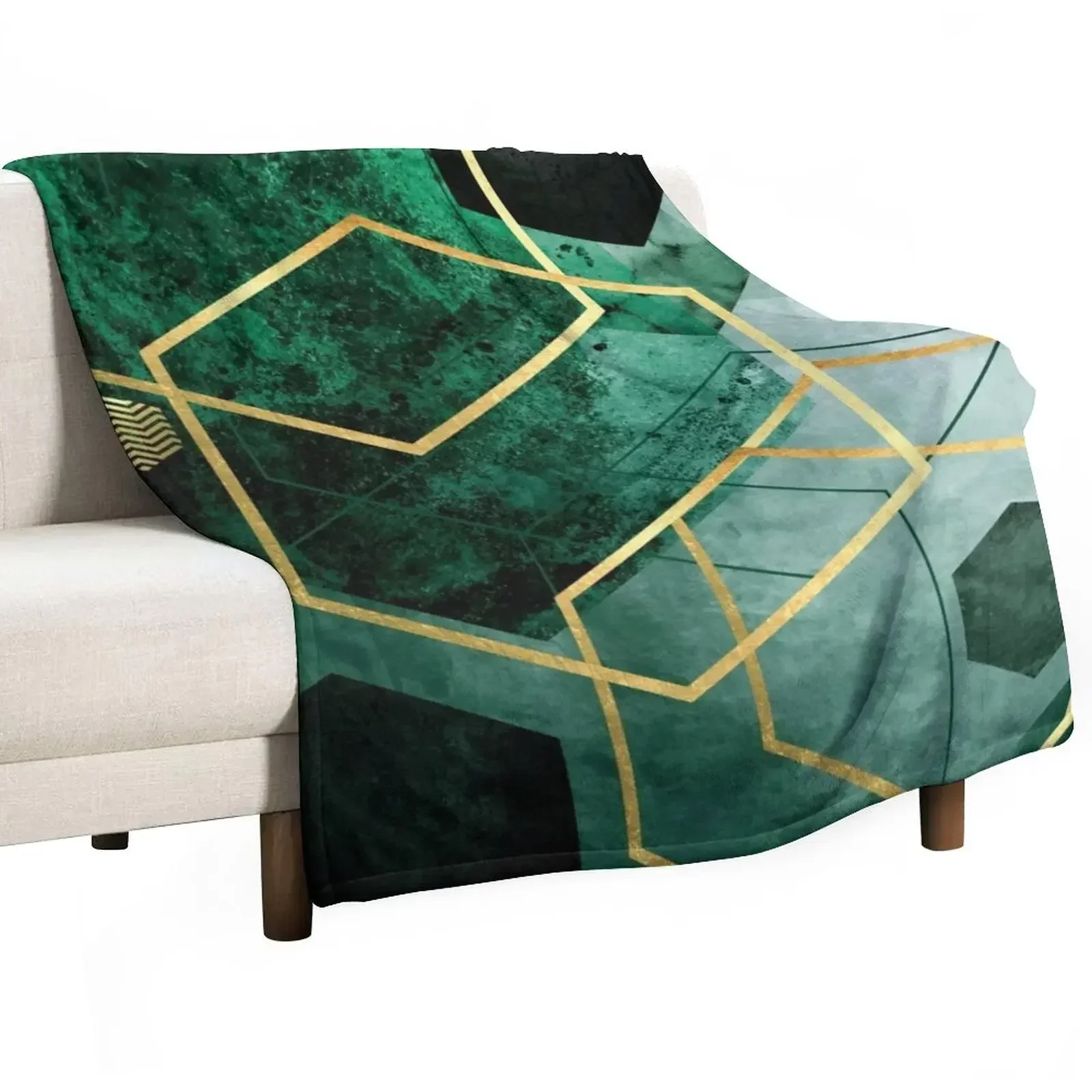 

Emerald Green Geo Throw Blanket Decorative Beds Decoratives Luxury St Blankets