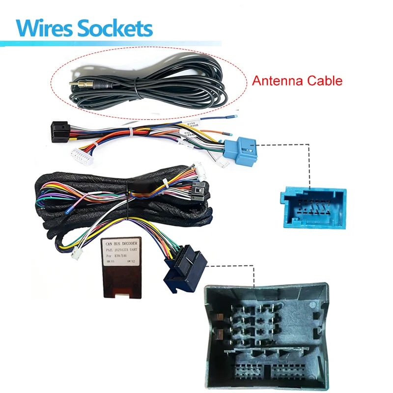 16PIN Android Stereo Car Radio Wiring Cable Harness Cable Adapter Canbus Decoder For BMW E39/E46/E53/X5 Support Original CD DSP