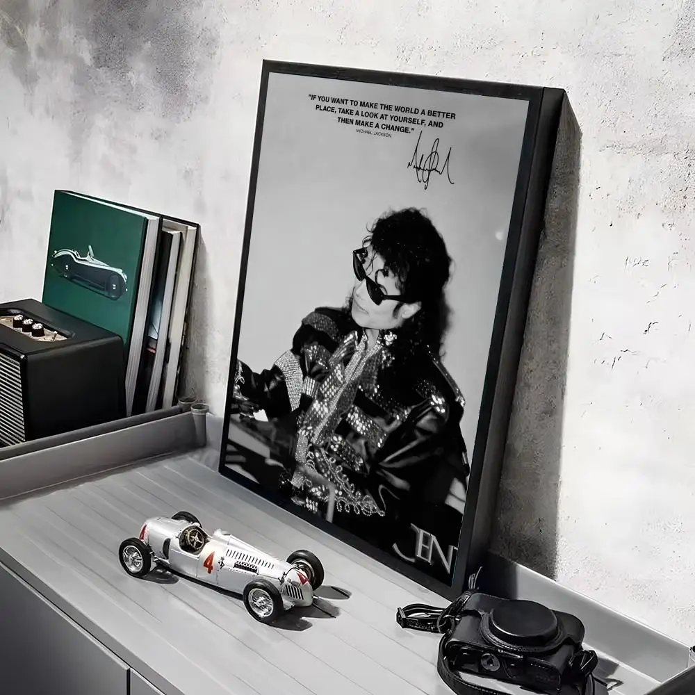 M-Michael J-Jackson Singer Poster-Aufkleber, Gemälde, Wandbild, HD-Wandaufkleber für Schlafzimmer, Wohnzimmer, Zuhause, selbstklebend, Dekor, Geschenk