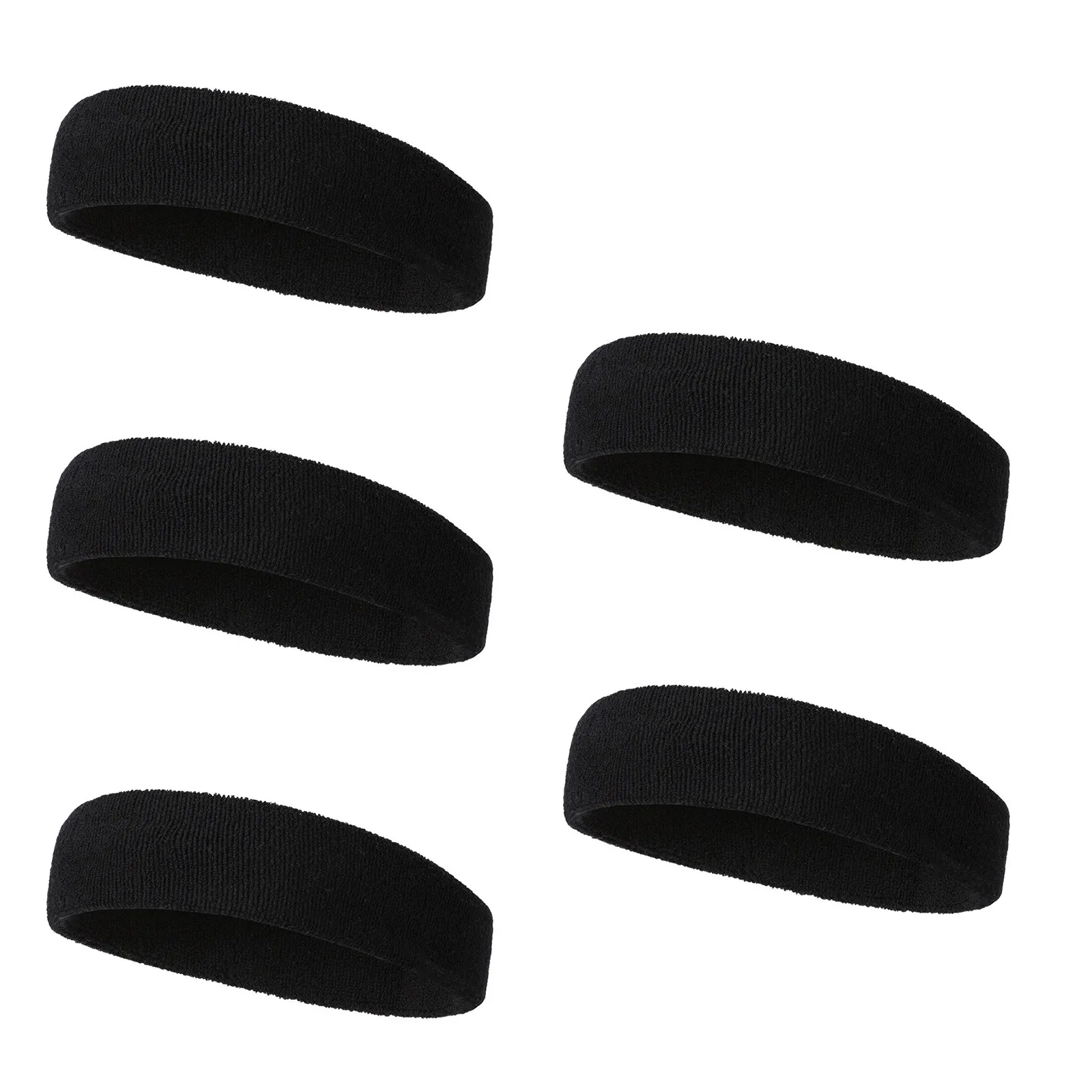 5Pcs Lightweight Headbands High Grade Material Sweat Wicking Sports Headbands for Yoga Running Fitness Comfortable Easy Carry
