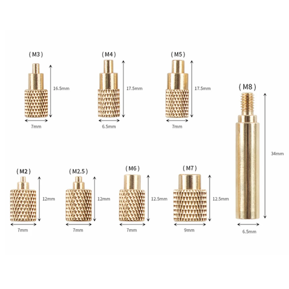 8 Stuks Metalen Inzetstuk Interne Draadkop M2-M8 Messing Smeltmiddel Moer Invoeging Interne Draad Smeltmoer Perskop Gereedschap