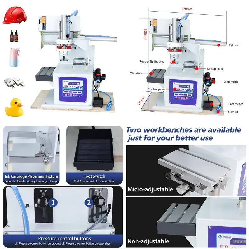 1 Color Roll Press Mini Pad Printer with Sealed Ink Cup for Logo Printing Tampographic Machine