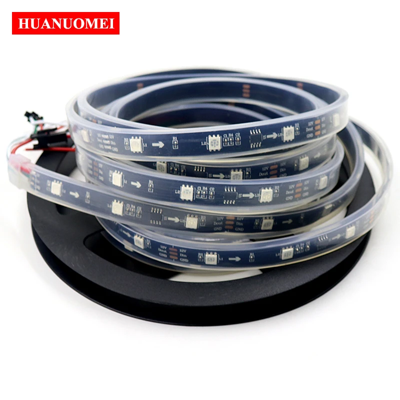 5M 30Pixels/M WS2811 Addressable Digital RGB 5050 SMD Flexible LED Pixel Strip Light TV Black PCB Waterproof Silicon Tube IP67