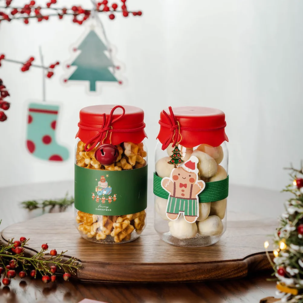 

Christmas Candy Bottle Red Skirt Lid Storage Jar Candy Holder Xmas Treat Jar Christmas Decoration Reusable Cookie Container