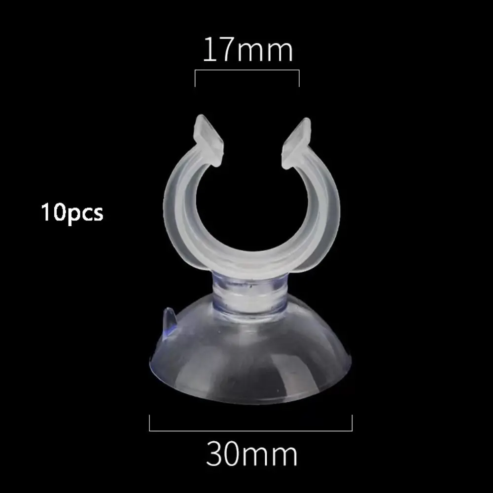 

10pcs PVC Aquarium Sucker with Hook Multi-specification Fish Tank Suction Cup Clear Strong Adsorption Air Hose Clamp Oxygen Pump