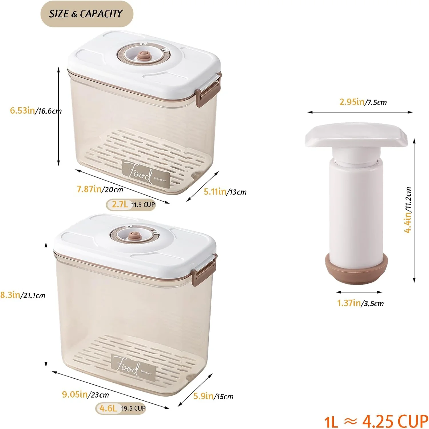 Food Vacuum     - Compatible with Green Color Vacuum Food Containers, Save Space and Money, Extend Food Shelf Life