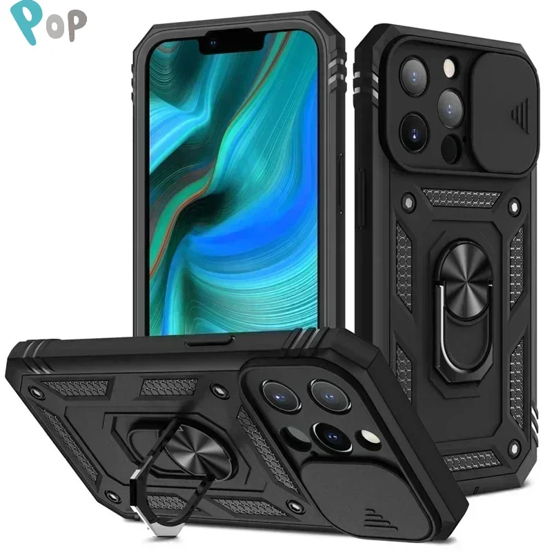 

Slide Camera Military Grade Heavy Duty Shockproof Armor Magnetic Case For APPLE iPhone 16 15 14 13 12 Pro Max Plus XS XR X Cover