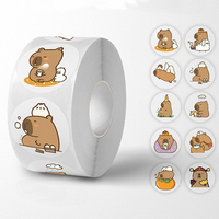 500pcs Roll Cute Capybara Sticker Cartoon Anime Graffiti Aesthetic Decorative Luggage Laptop Cup Phone Book Kids Stickers Toy