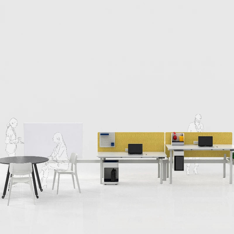 

Modern electric standing desk, 2 motors, L-shaped design, MFC wooden desktop, height adjustable, smart desk, durable