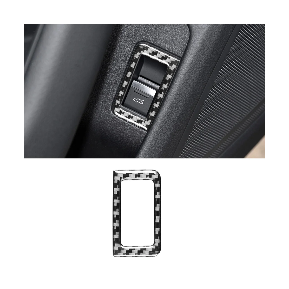 Carbon Fiber Stickers for   A6 C8 2019-2023 Car Door Trunk Switch Button Decorative Cover Trim Interior Accessories