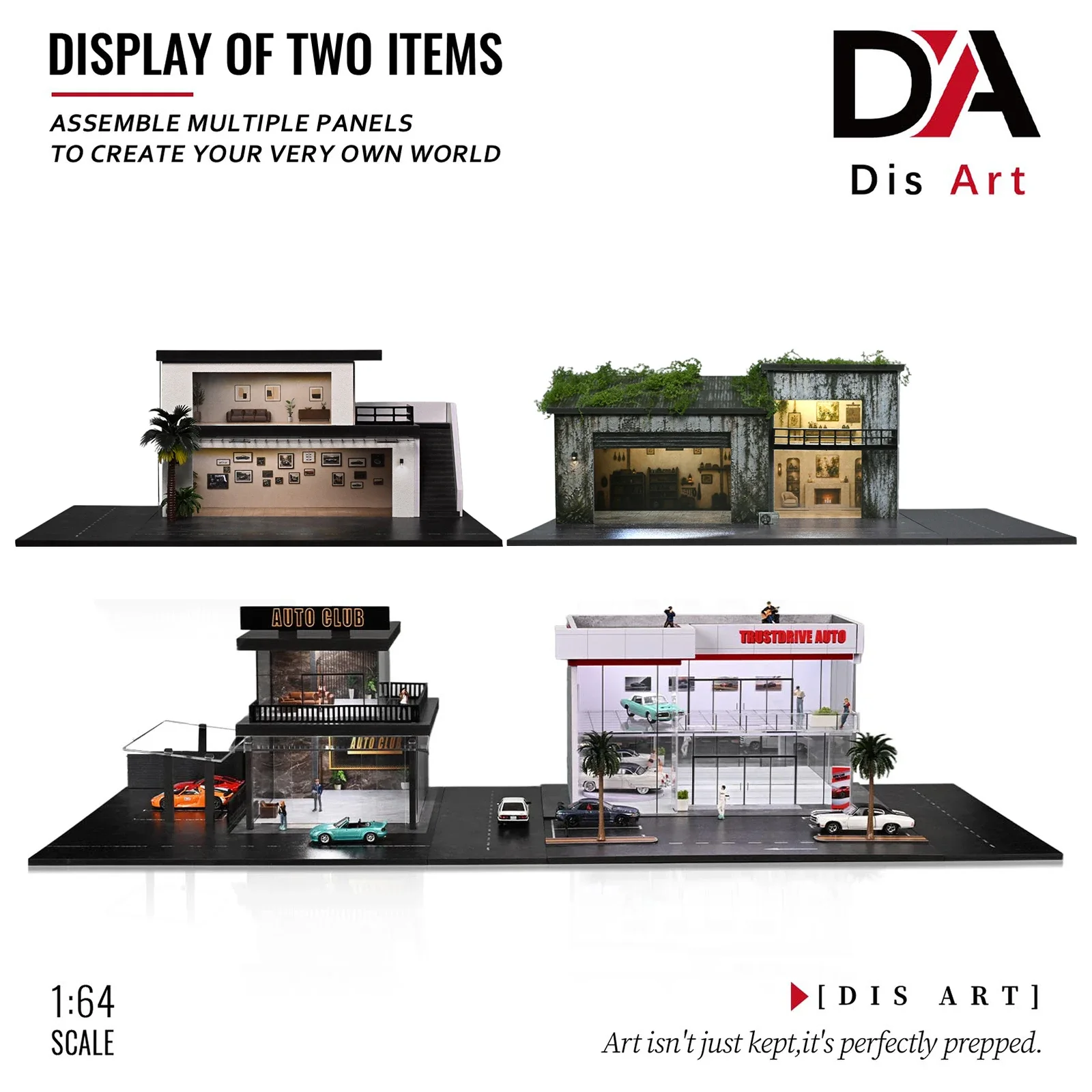 x-t-diorama-1-64-city-convenience-store-building-model-die-cast-car-display-parking-lot-scene-repair-workshop-factory-model