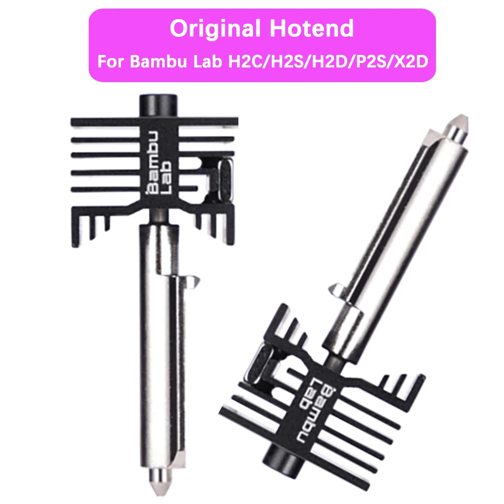 X2D Original Hot End For Bambu Lab H2D H2S H2C 0.2mm Stainless Steel 0.4/0.6/0.8mm Hardened Steel Nozzle Hotend For Bamboo P2S
