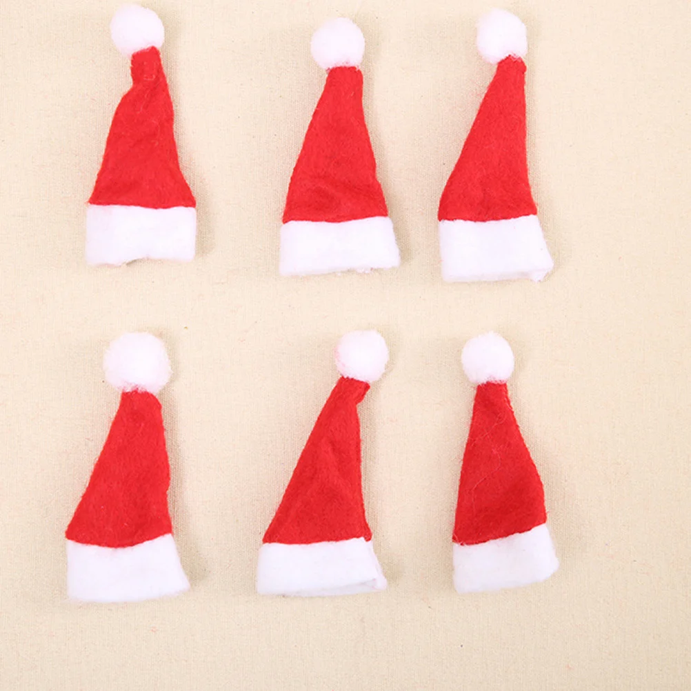 

10Pcs Mini Santa Hat Non-Woven Fabric Christmas Decorations Party Supplies Holiday Table Centerpiece Christmas Tree Ornaments