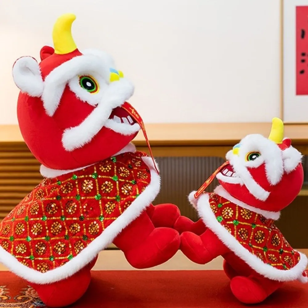

Lion Dance Lion Dance Colorful Sequined Cartoon Cartoon Steed 21/30/40cm Creative Stuffed Animal Pendants Festive Decor