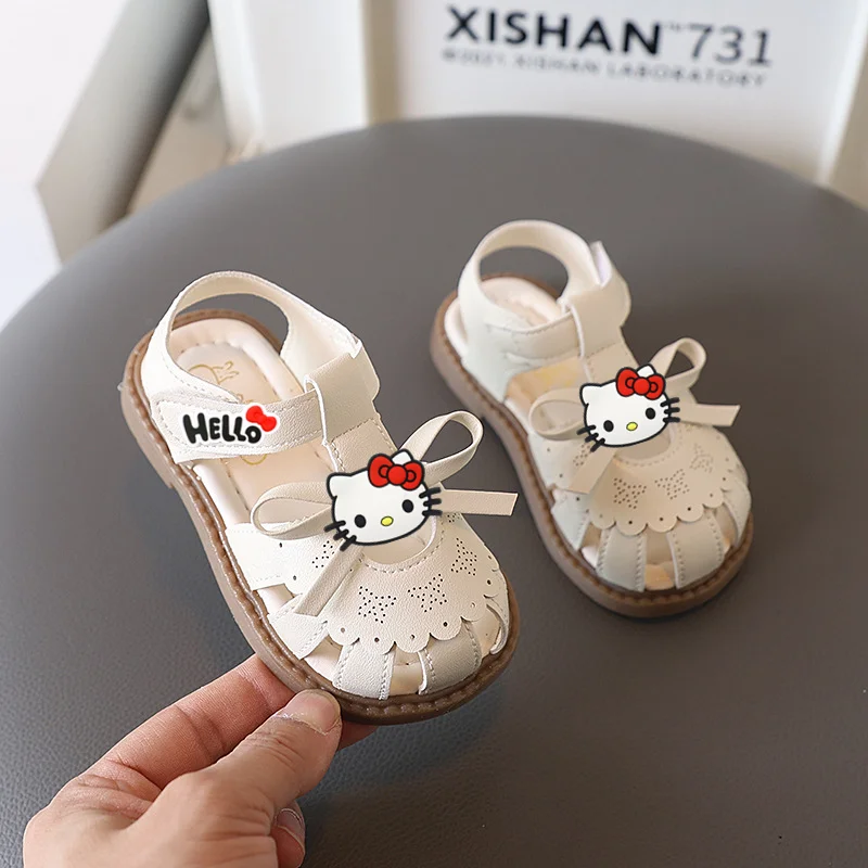 

First Sanrio hello kitty 2026 Toddler Sandals Cute Girls Princess Shoes Non-slip Soft-soled Girls Beach Shoes