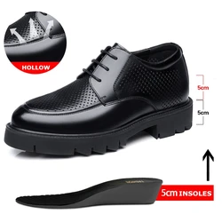 8-10cm Höhe Zunehmende Schuhe für Männer Sommer Herbst Innen Hohe Schuhe männer Hohl Business Kleid Männer der Aufzug Leder Schuhe