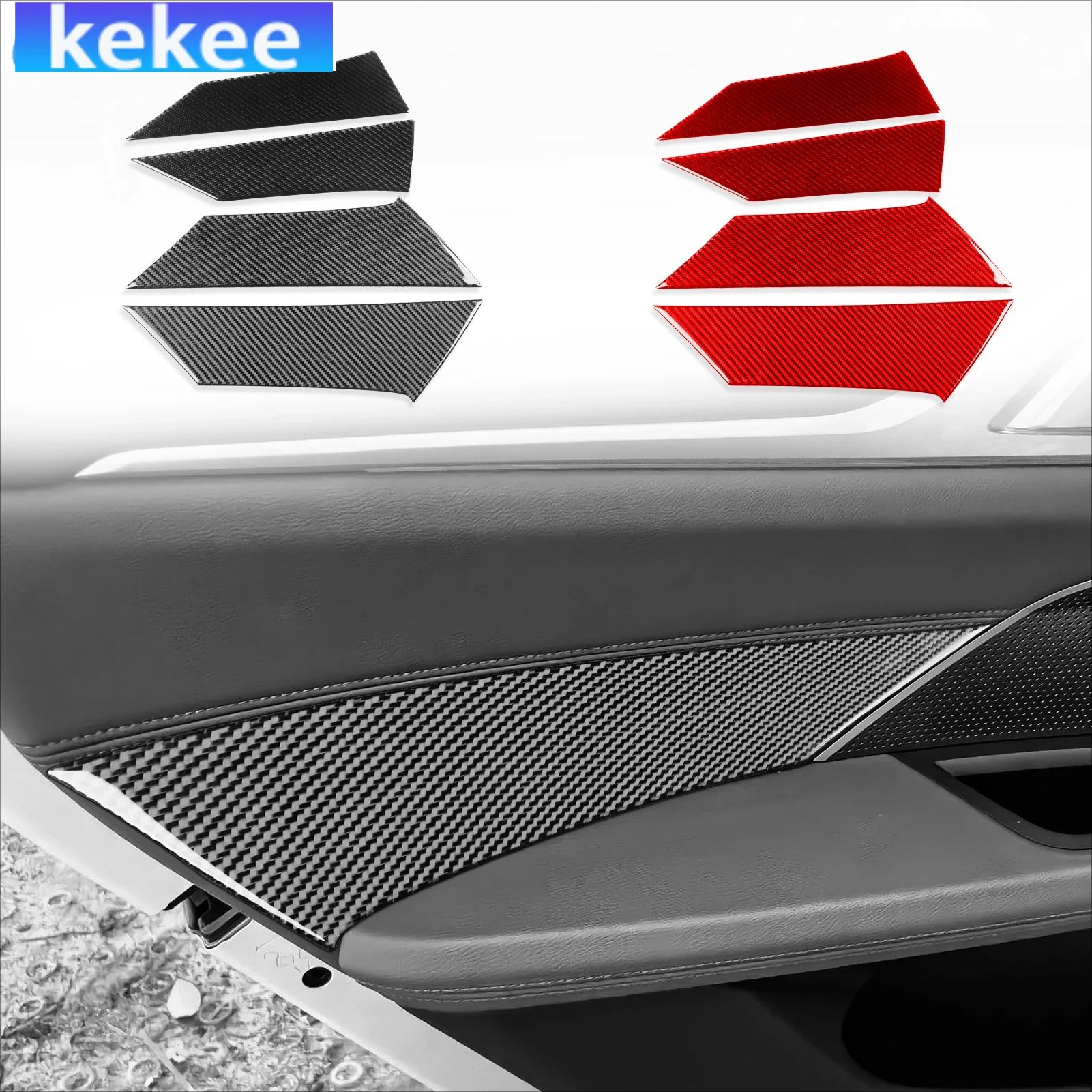 

For BMW 4 Series G22 G23 G26 2021-2024 Carbon Fiber Door Armrest Handle Storage Interior Car Accessories Cover Sticker Auto Trim