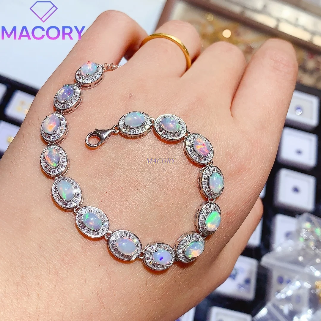 

Natural Opal Bracelet Women's Sterling Silver 925 is a fashionable classic color that is suitable for all occasions