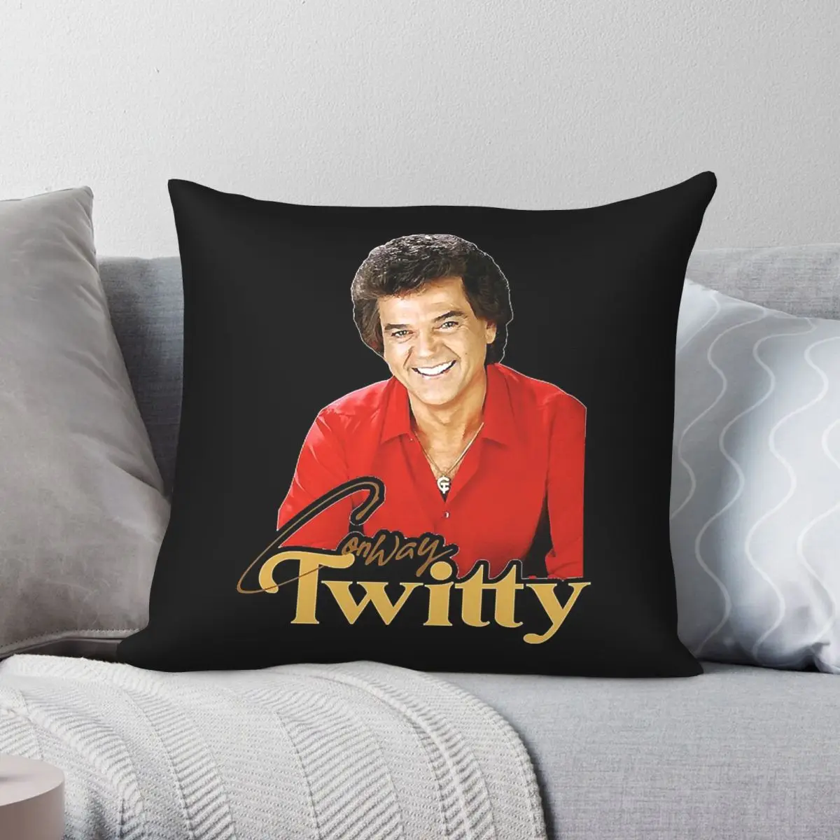 Conway Twitty Country Legend Pillowcase Polyester Linen Velvet Printed Zip Decor Bed Cushion Cover
