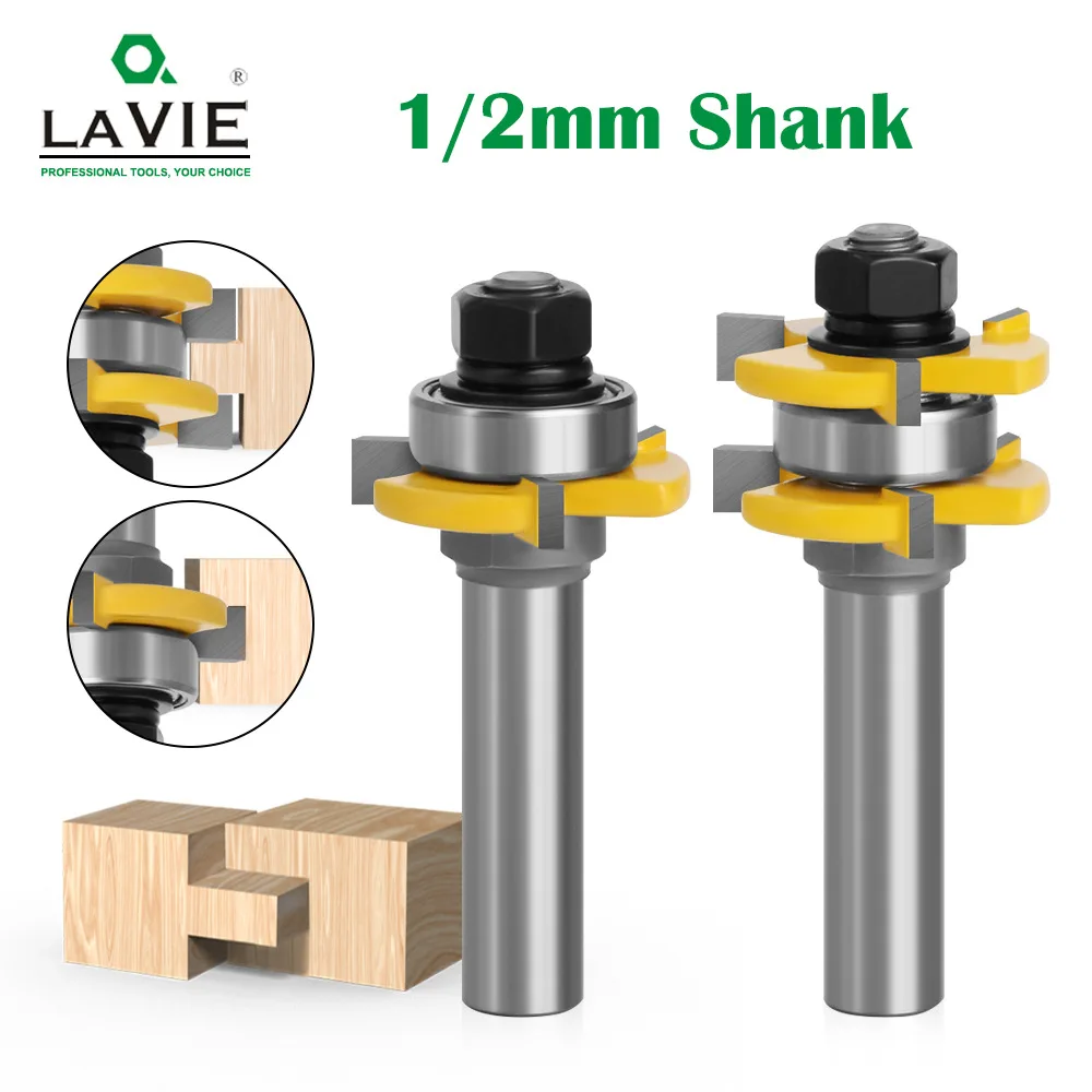 1/2 handle No. 4, 3-speed T-shaped tenon joint ,square tooth tenon joint floor panel splicing knife, woodworking milling cutter