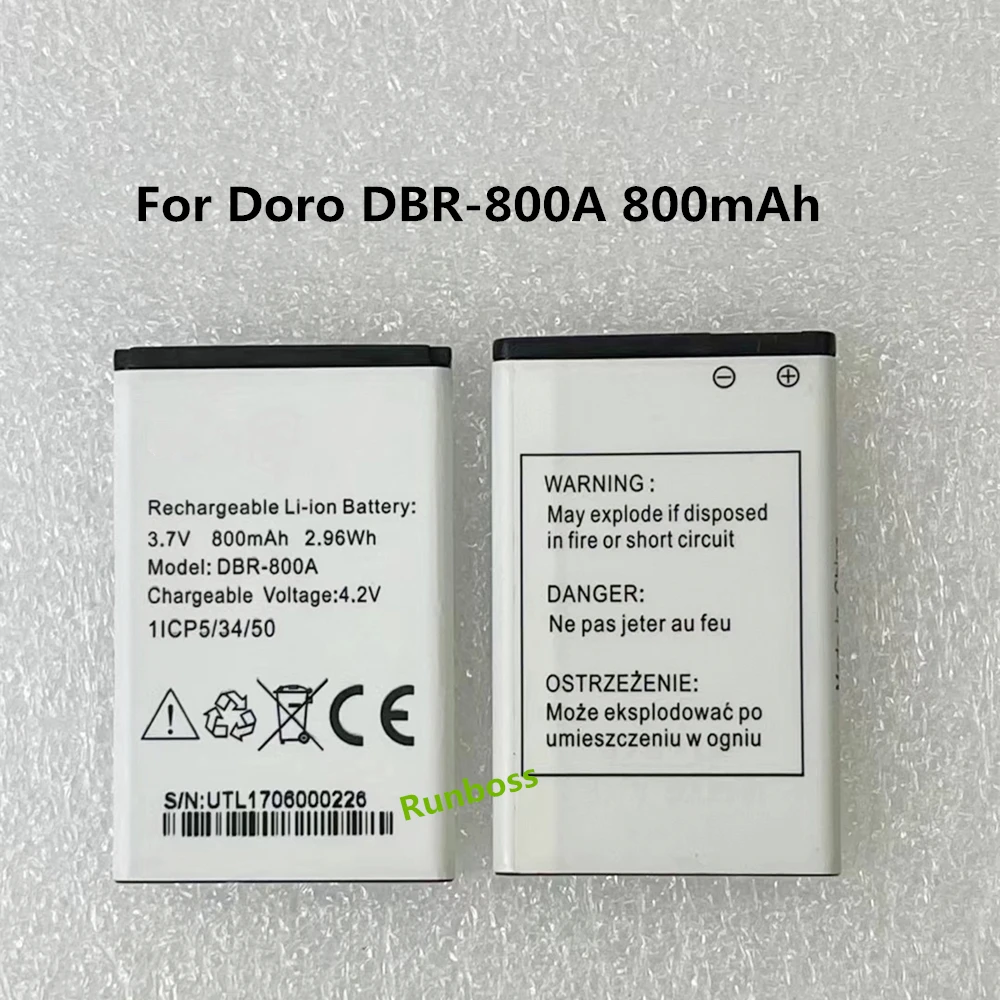

Original Quality 3.7V 800mAh Battery For Doro DBR-800A DBR800A Elder Mobile Phone Batteria
